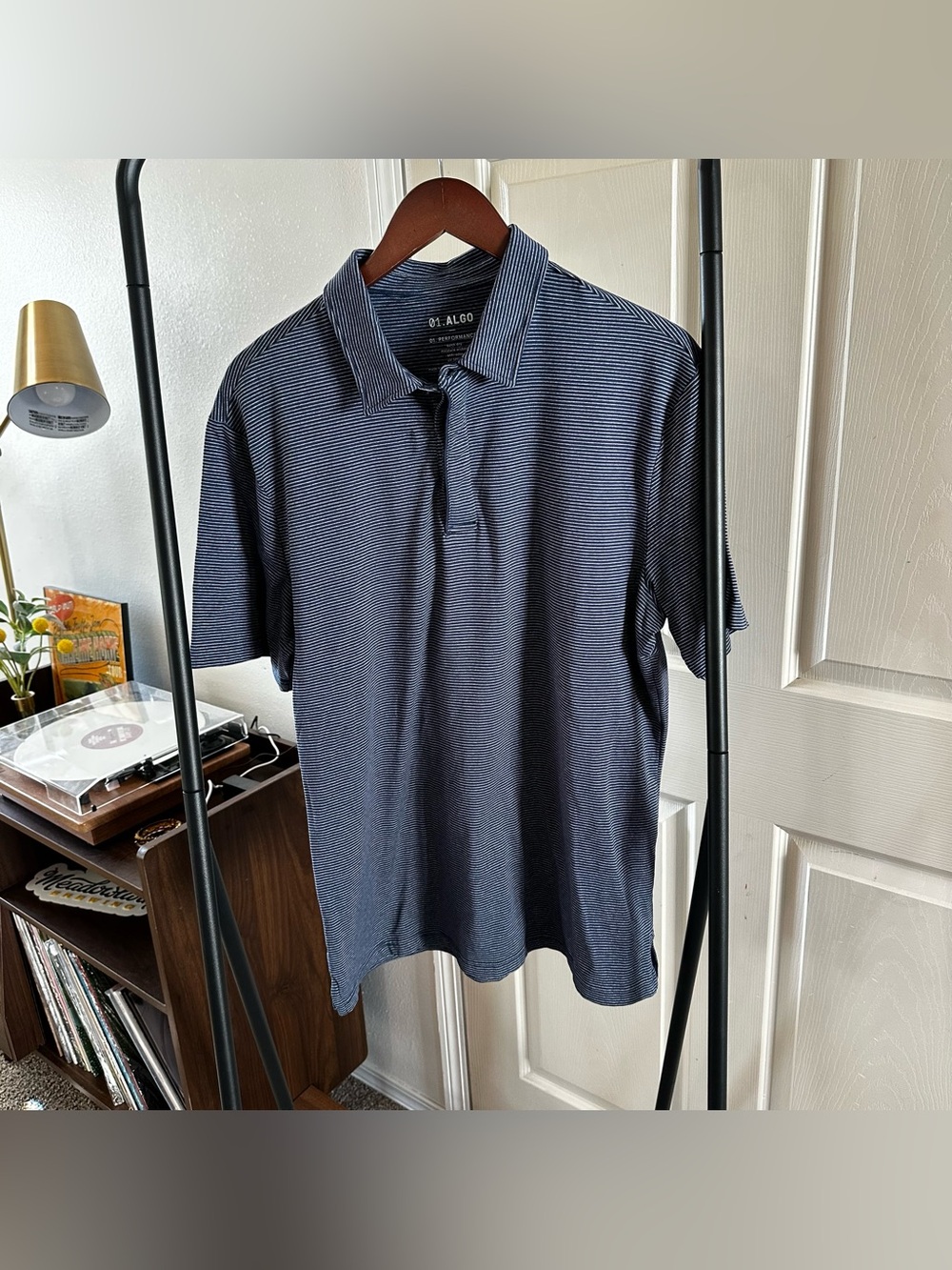 Striped Navy Polo Shirt - Men's Short Sleeve 🦋